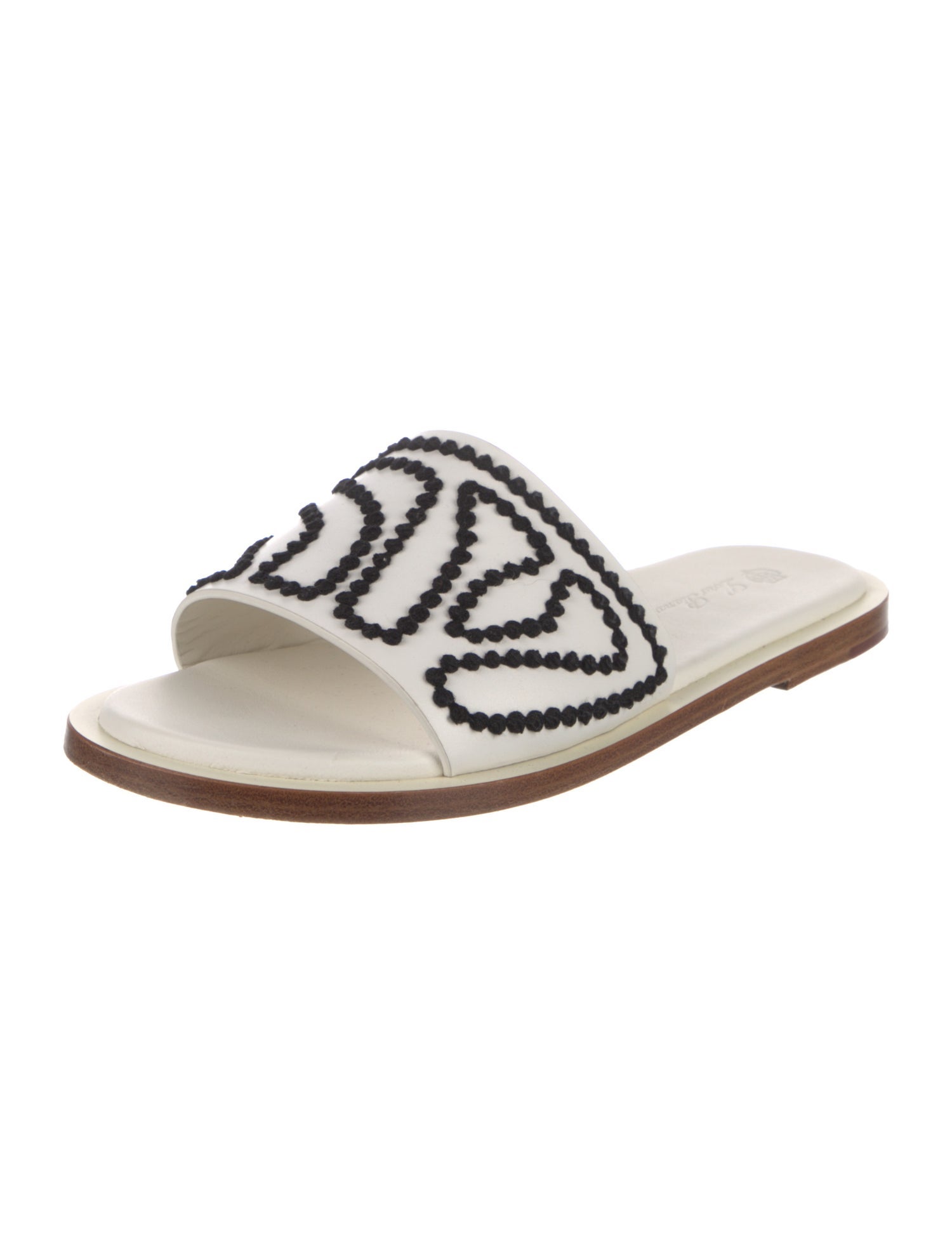 Loro Piana Leather Printed Slides