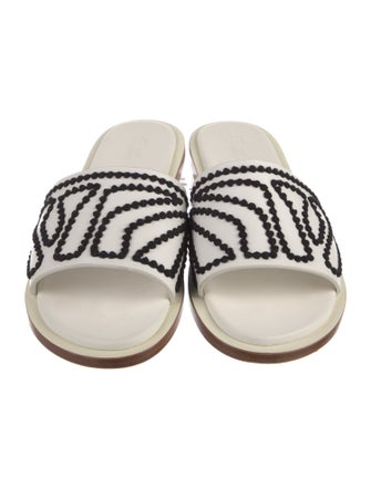 Loro Piana Leather Printed Slides
