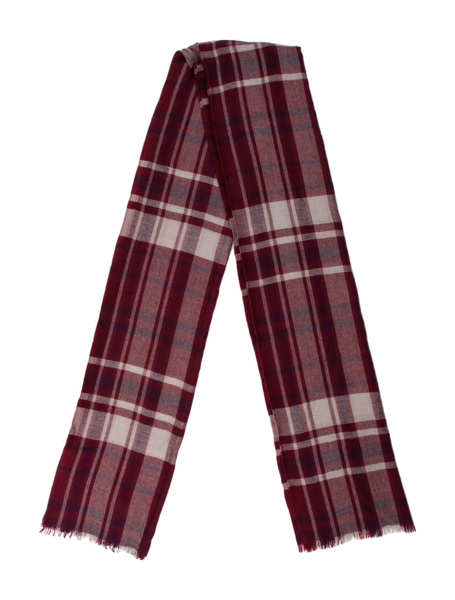 Loro Piana Cashmere Plaid Print Shawl