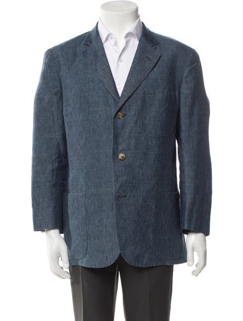 Loro Piana Linen Leather Trim Embellishment Sport Coat