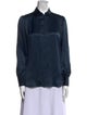 Loro Piana Silk Long Sleeve Button-Up Top
