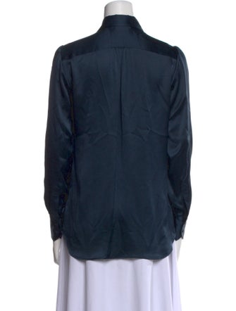 Loro Piana Silk Long Sleeve Button-Up Top