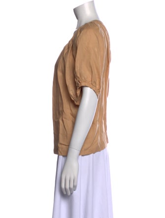 Loro Piana Scoop Neck Short Sleeve Blouse