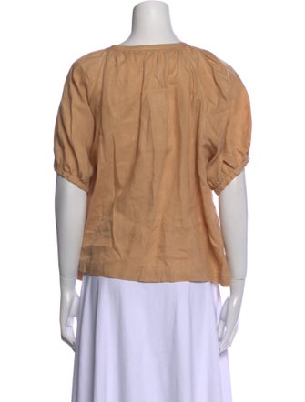 Loro Piana Scoop Neck Short Sleeve Blouse