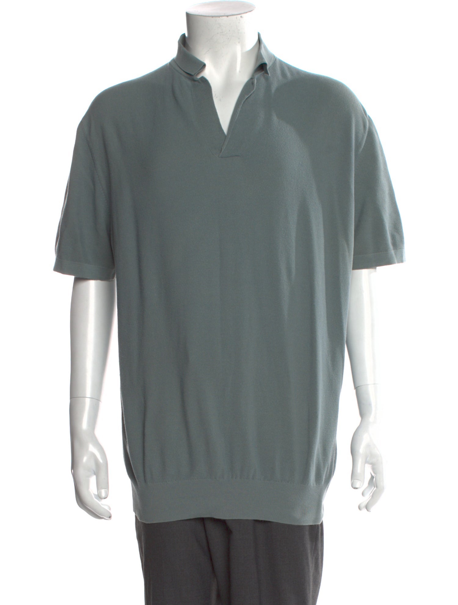 Loro Piana V-Neck Short Sleeve Polo Shirt