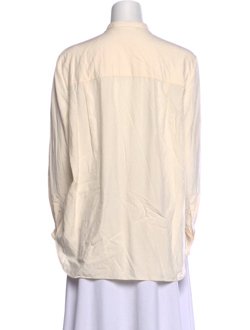 Loro Piana Silk Mock Neck Button-Up Top