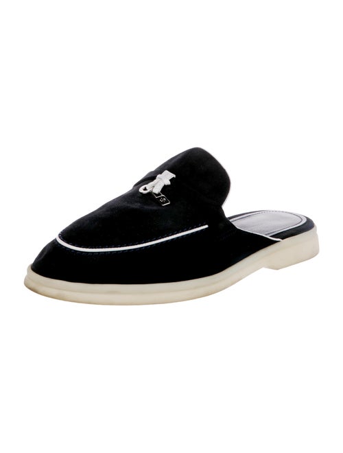 Loro Piana Suede Leather Trim Embellishment Mules