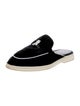 Loro Piana Suede Leather Trim Embellishment Mules