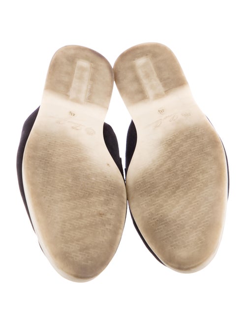 Loro Piana Suede Leather Trim Embellishment Mules