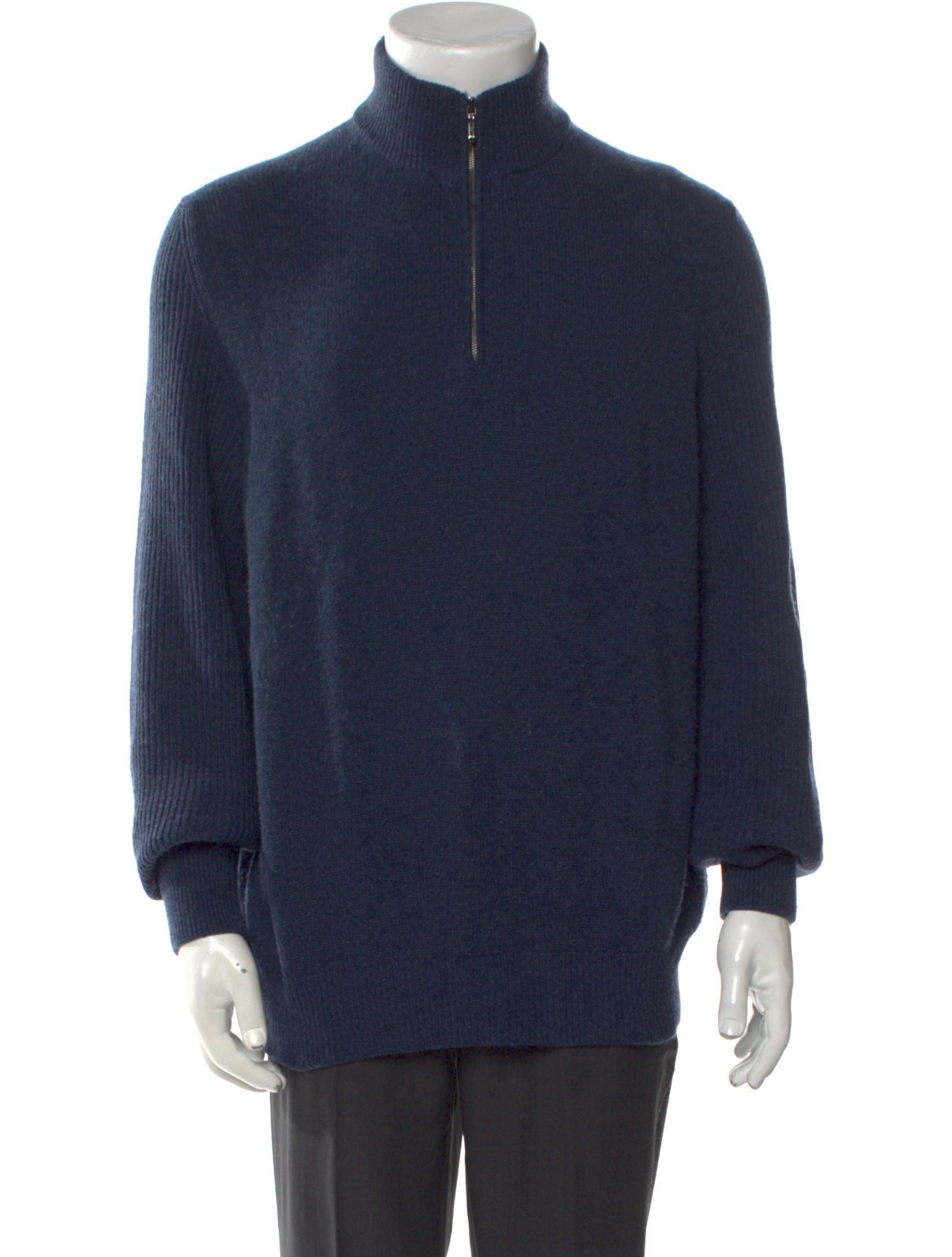 Loro Piana Cashmere Mock Neck Polo Sweater