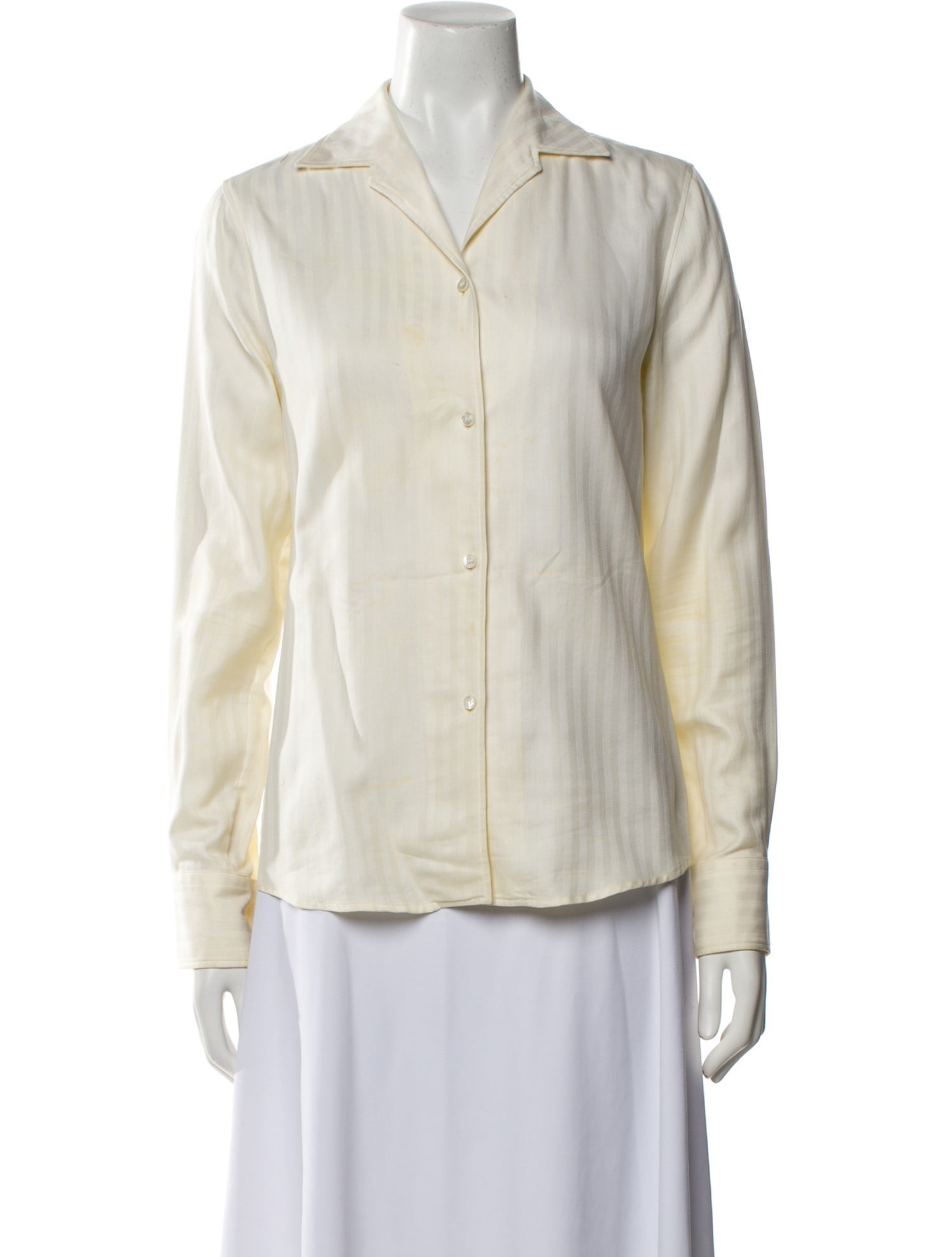 Loro Piana Vintage Long Sleeve Button-Up Top