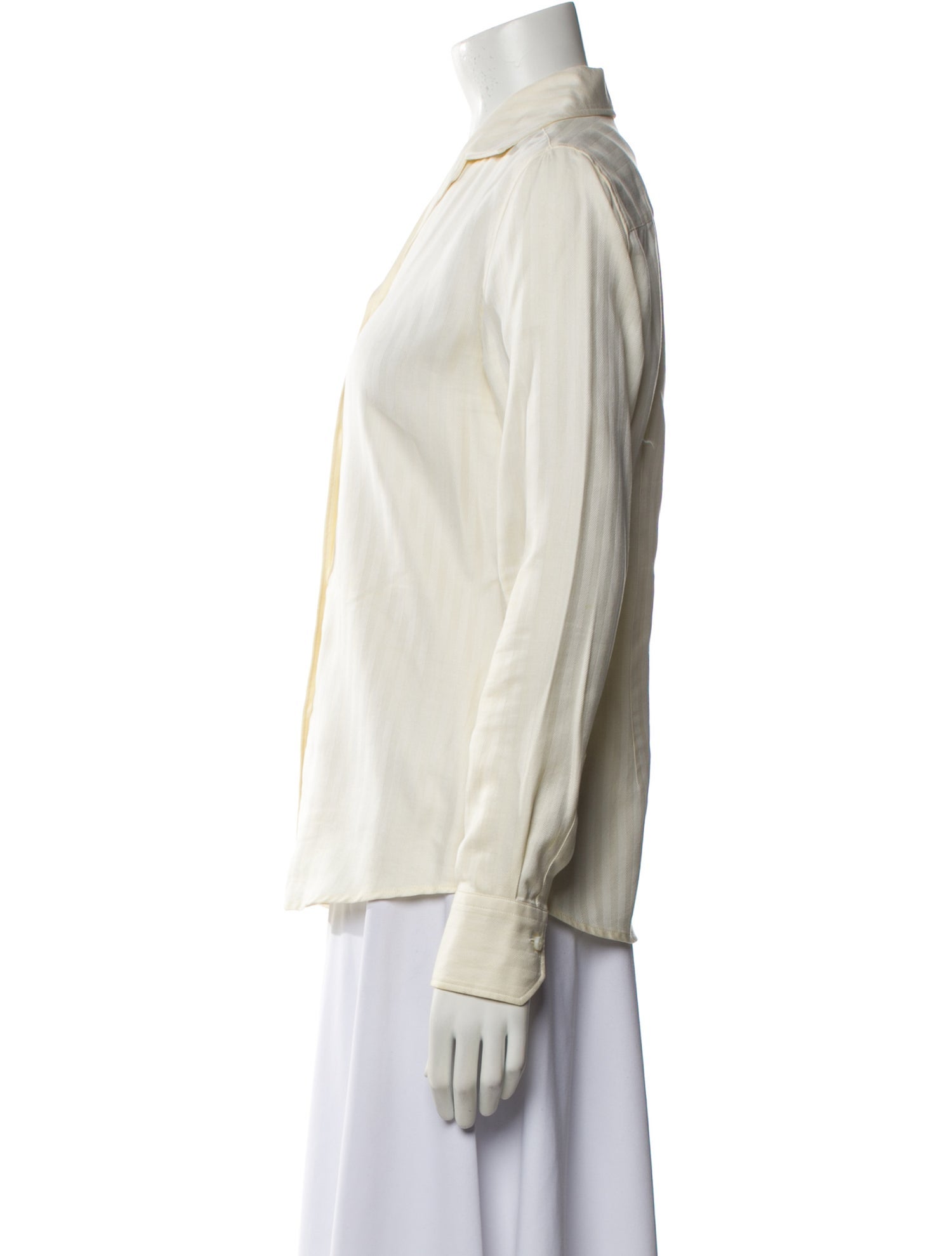 Loro Piana Vintage Long Sleeve Button-Up Top