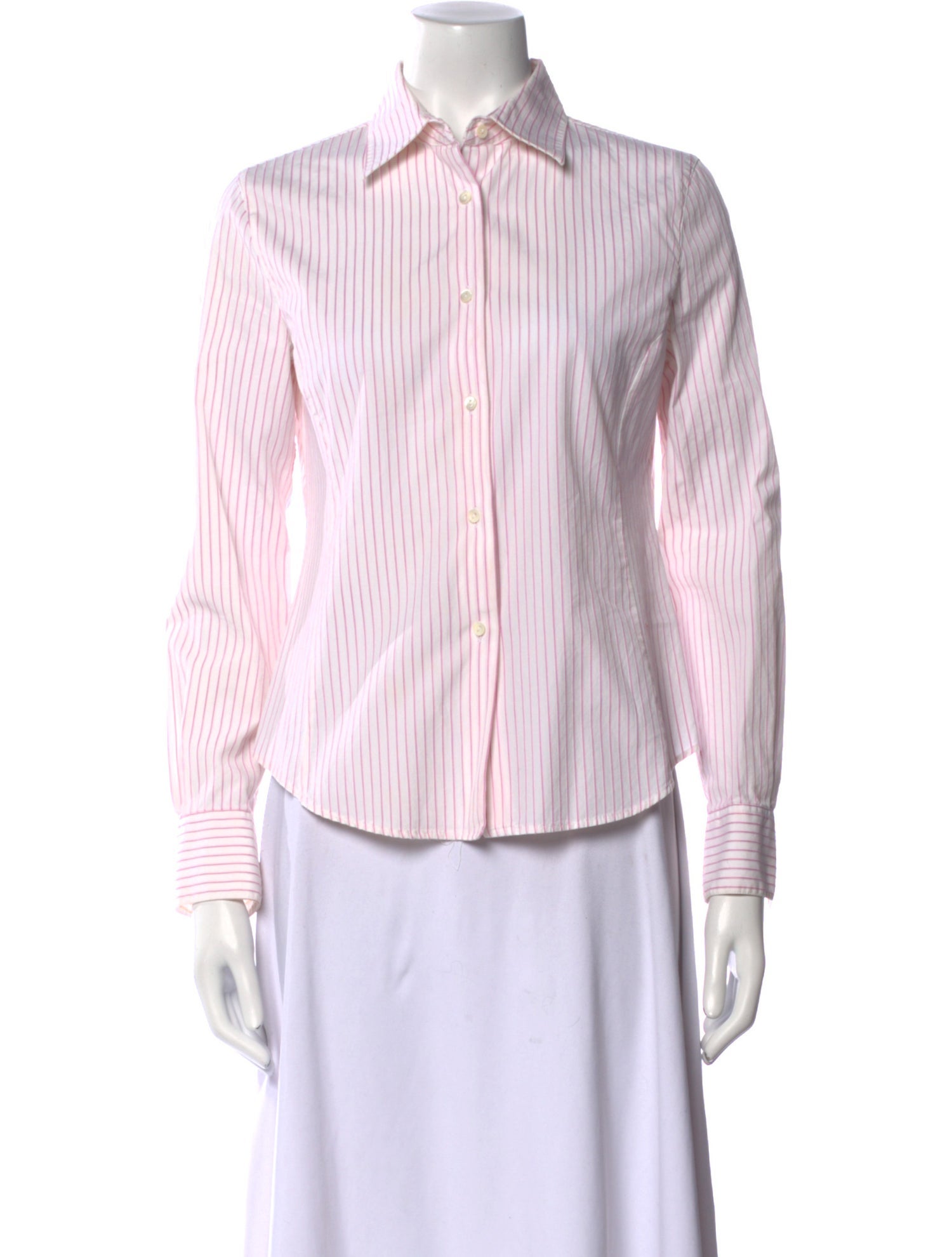 Loro Piana Striped Long Sleeve Button-Up Top