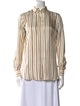 Loro Piana Silk Striped Button-Up Top