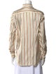 Loro Piana Silk Striped Button-Up Top