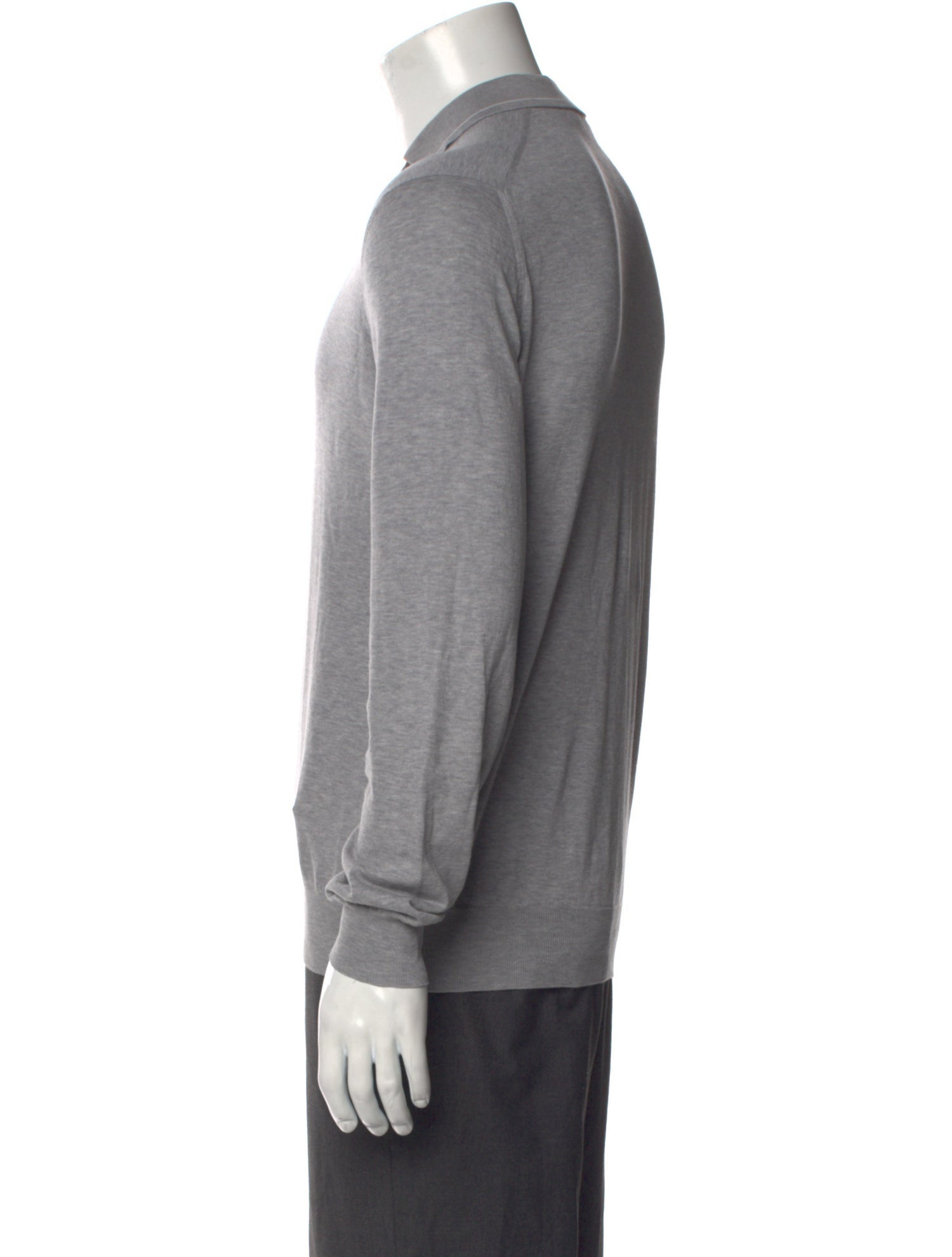 Loro Piana V-Neck Long Sleeve Polo Sweater