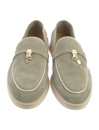 Loro Piana Summer Charms Walk Suede Loafers