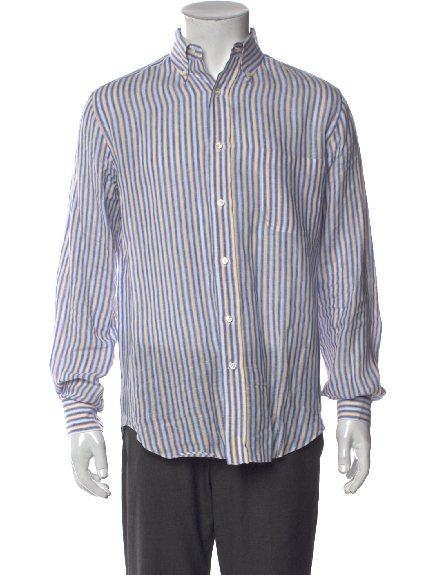 Loro Piana Linen Striped Dress Shirt