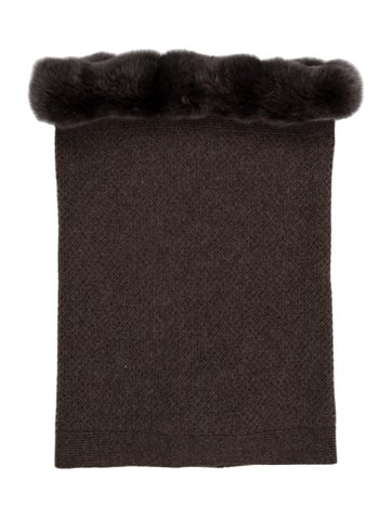 Loro Piana Scarves and Shawls Chinchilla Fur Trimmed Baby Cashmere Snood