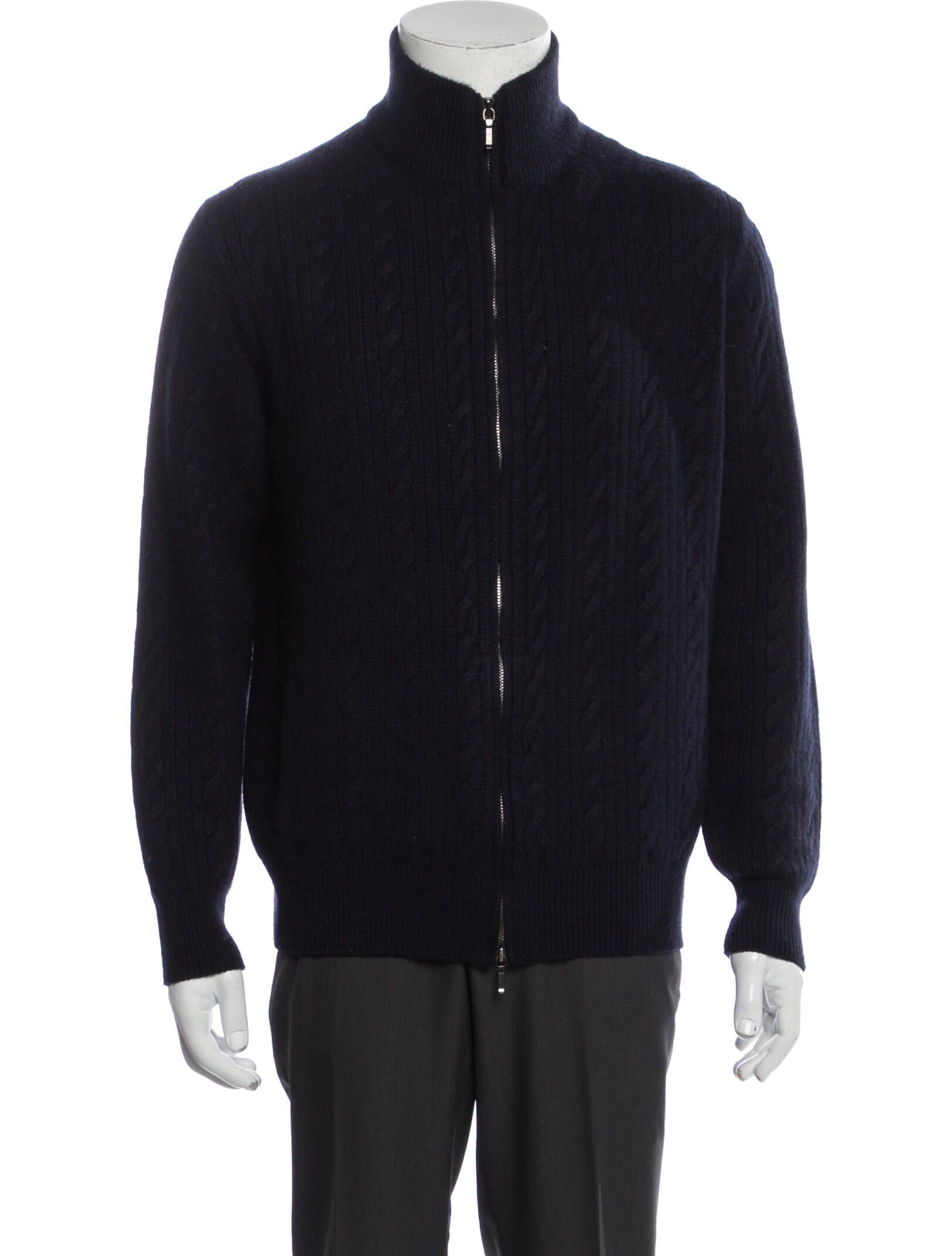 Loro Piana Cashmere Mock Neck Cardigan