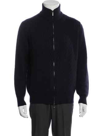 Loro Piana Cashmere Mock Neck Cardigan