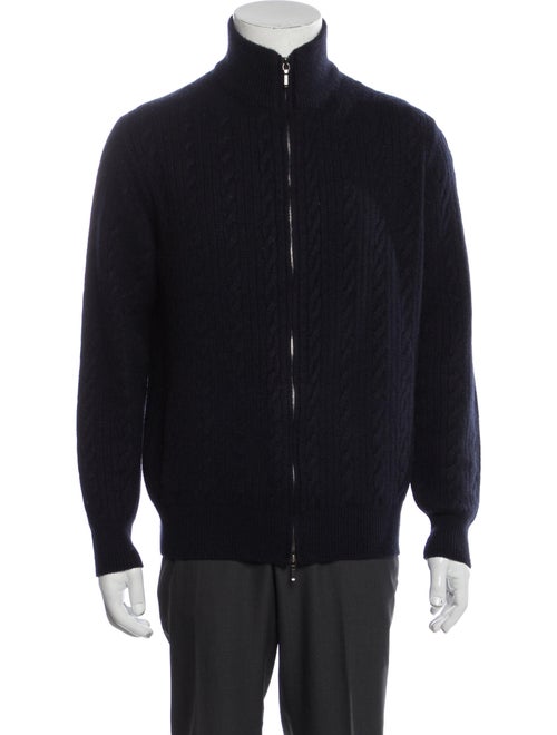Loro Piana Cashmere Mock Neck Cardigan