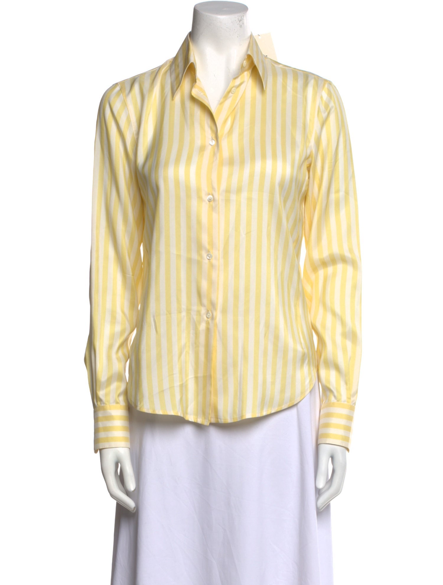 Loro Piana Silk Striped Button-Up Top