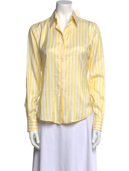 Loro Piana Silk Striped Button-Up Top