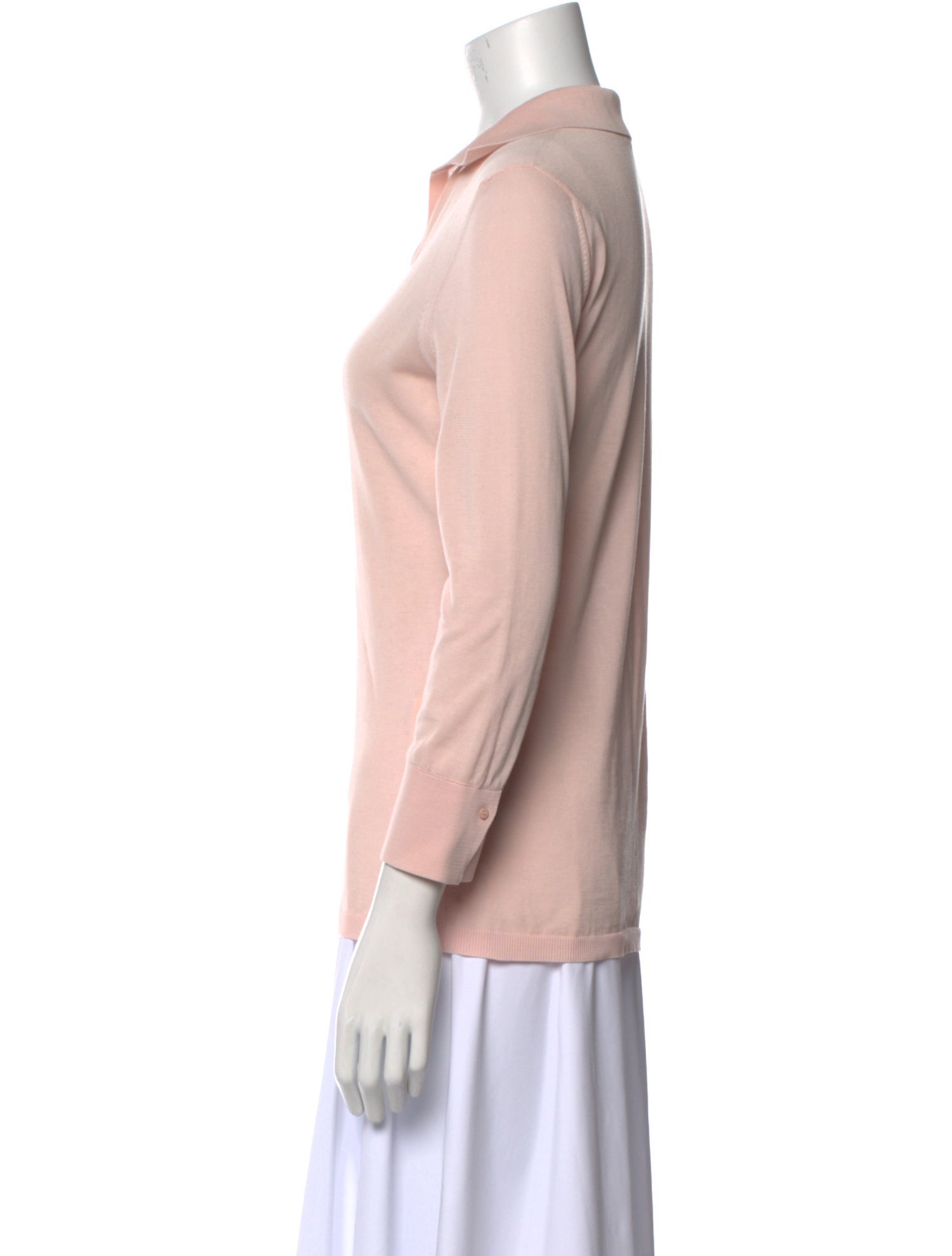 Loro Piana V-Neck Three-Quarter Sleeve Polo