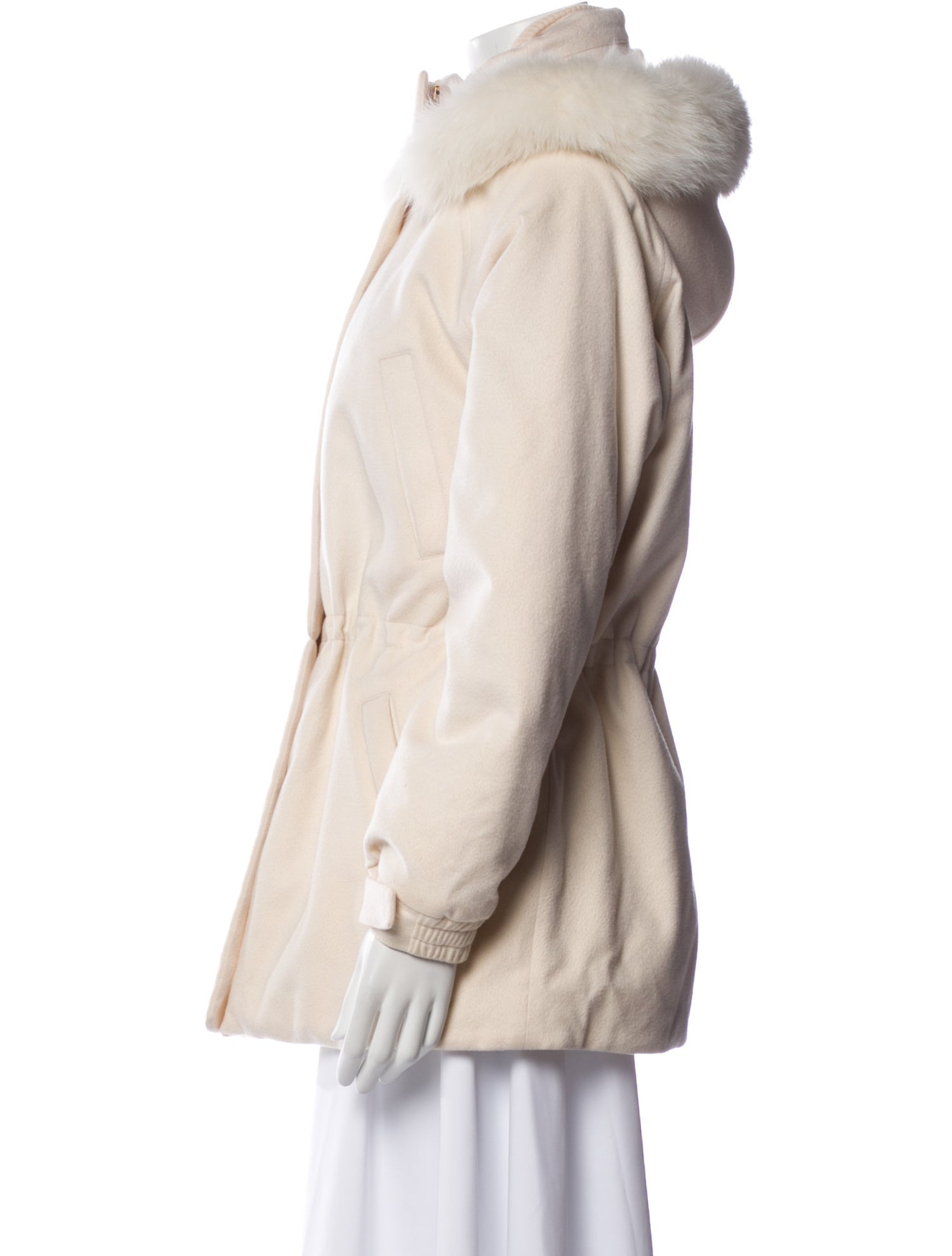 Loro Piana Storm System Fox Fur Trimmed Cashmere Coat