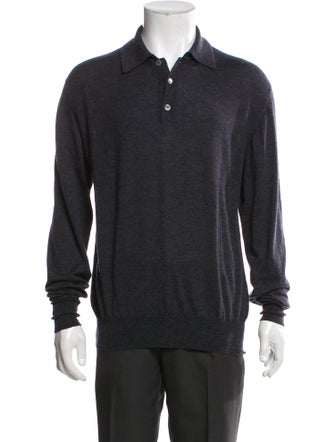 Loro Piana Cashmere Mock Neck Polo Sweater