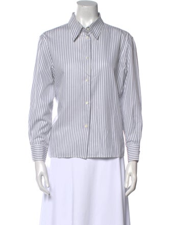 Loro Piana Striped Long Sleeve Button-Up Top