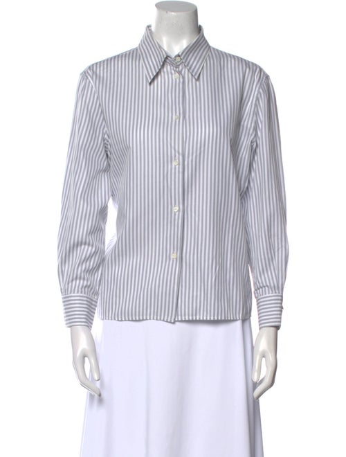 Loro Piana Striped Long Sleeve Button-Up Top
