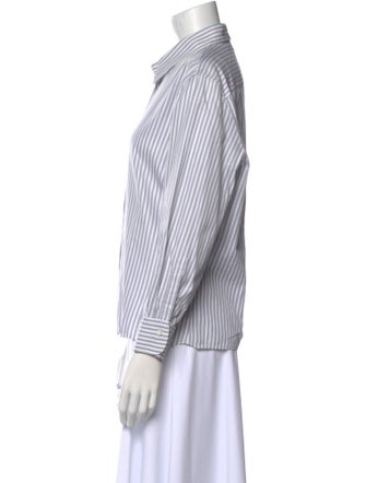 Loro Piana Striped Long Sleeve Button-Up Top