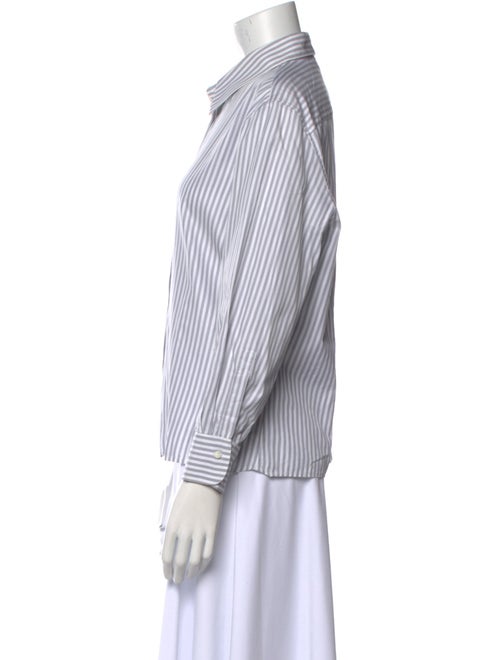 Loro Piana Striped Long Sleeve Button-Up Top