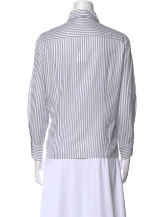 Loro Piana Striped Long Sleeve Button-Up Top