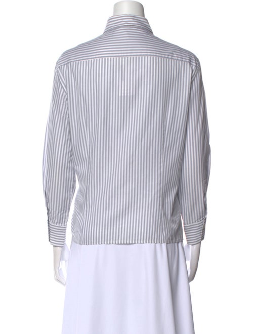 Loro Piana Striped Long Sleeve Button-Up Top