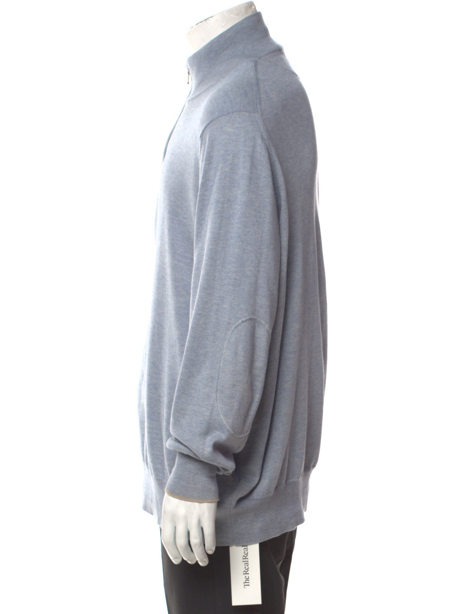 Loro Piana Mock Neck Long Sleeve Polo Sweater