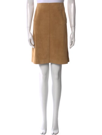 Loro Piana Leather Knee-Length Skirt