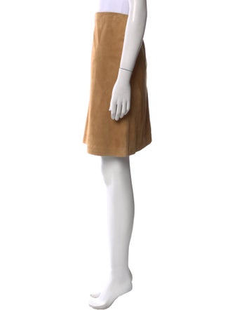 Loro Piana Leather Knee-Length Skirt