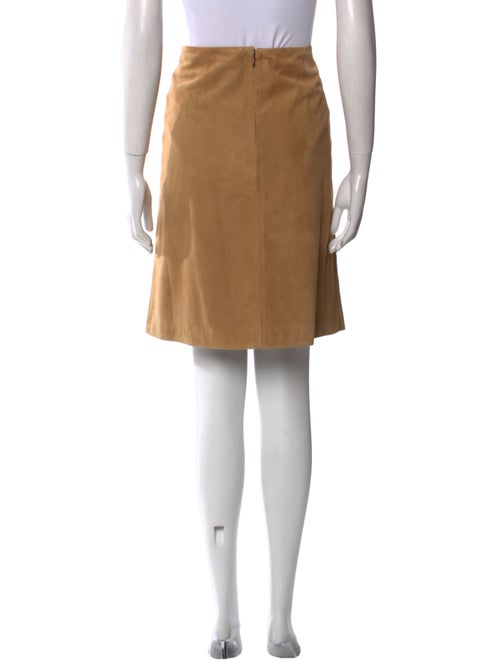 Loro Piana Leather Knee-Length Skirt