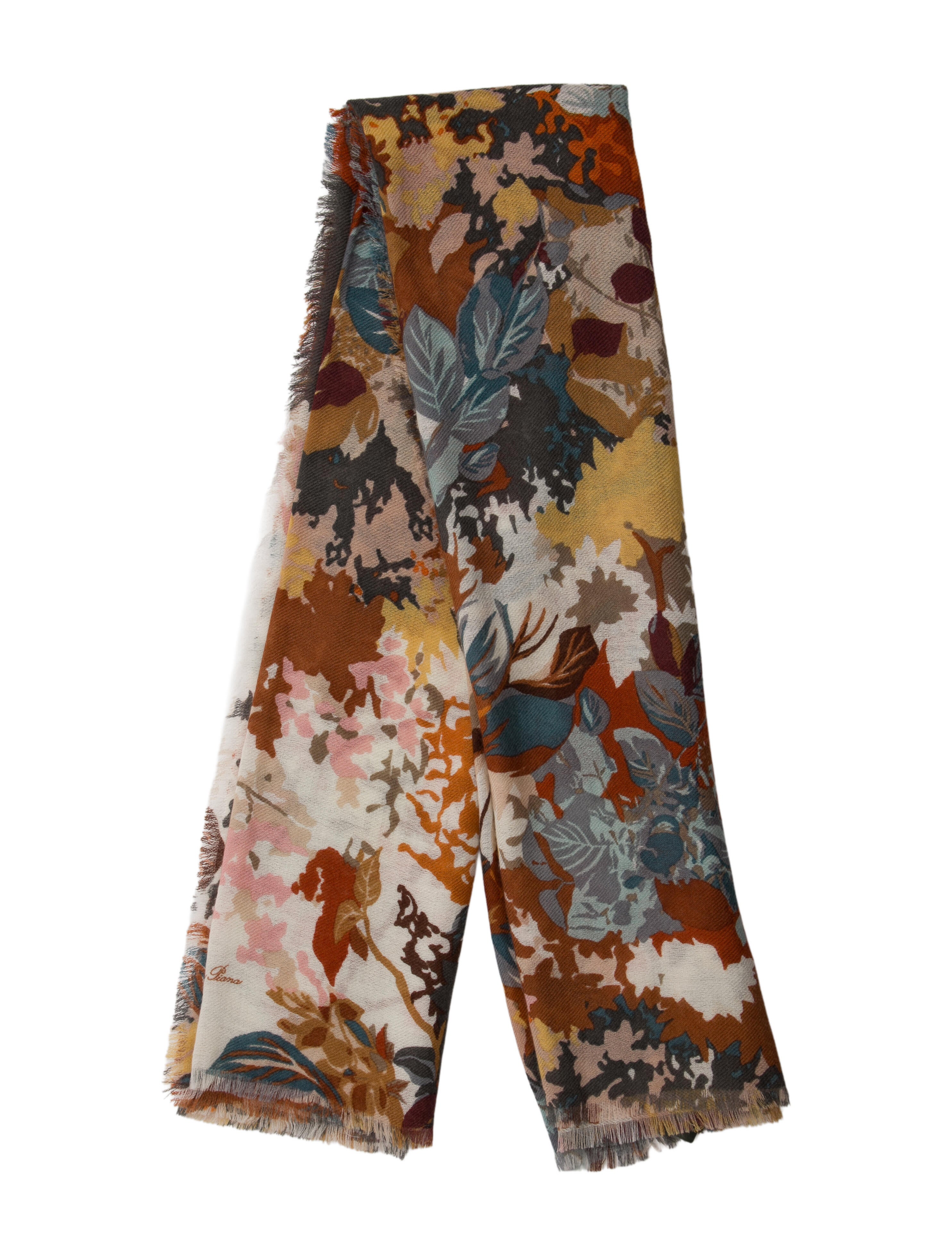 Loro Piana Cashmere Floral Print Scarf