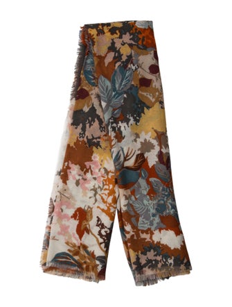 Loro Piana Cashmere Floral Print Scarf