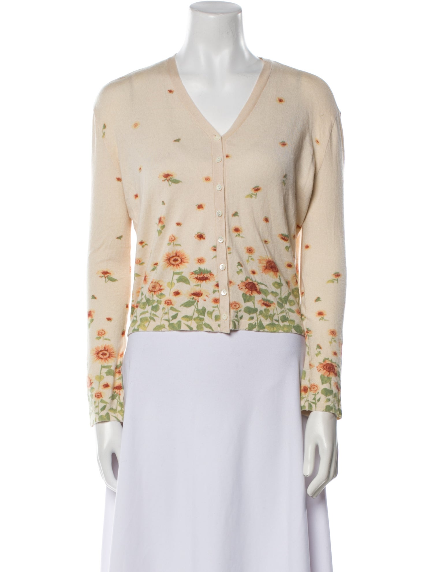 Loro Piana Cashmere Floral Print Sweater