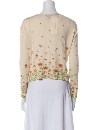 Loro Piana Cashmere Floral Print Sweater