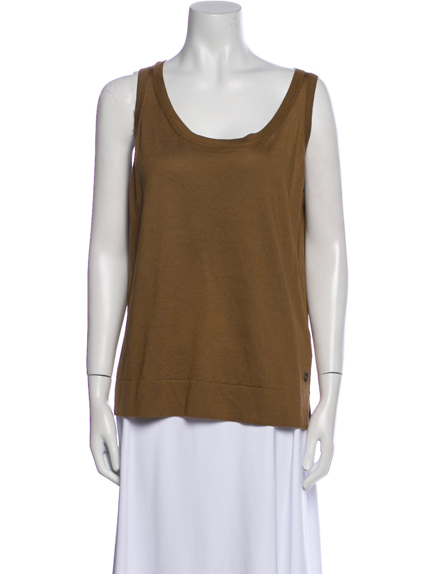 Loro Piana Silk Scoop Neck Top
