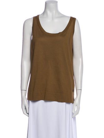 Loro Piana Silk Scoop Neck Top
