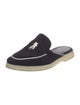 Loro Piana Suede Leather Trim Embellishment Mules