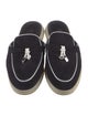 Loro Piana Suede Leather Trim Embellishment Mules
