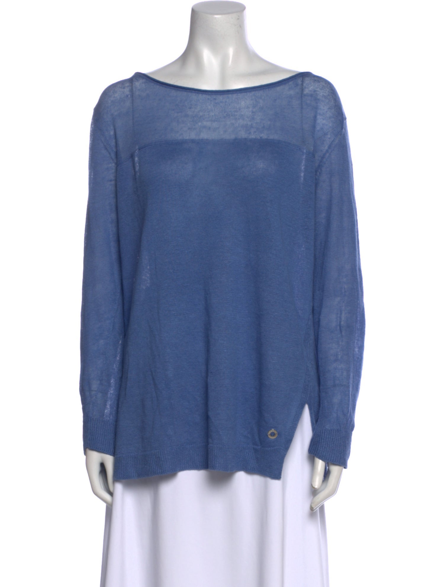 Loro Piana Linen Bateau Neckline Blouse